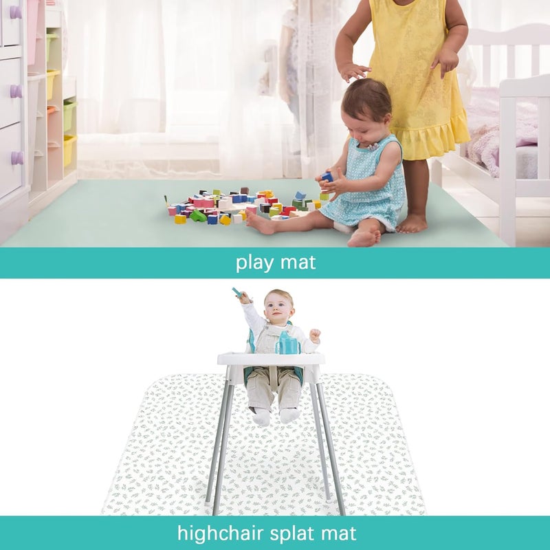 Biloban Baby Splat Mat 2 Pack for Under High Chair & Arts & Crafts & Eating Mess, 46 x 42 Inch Waterproof and Washable Spill Mat, Anti-Slip Floor Protector - Image 5